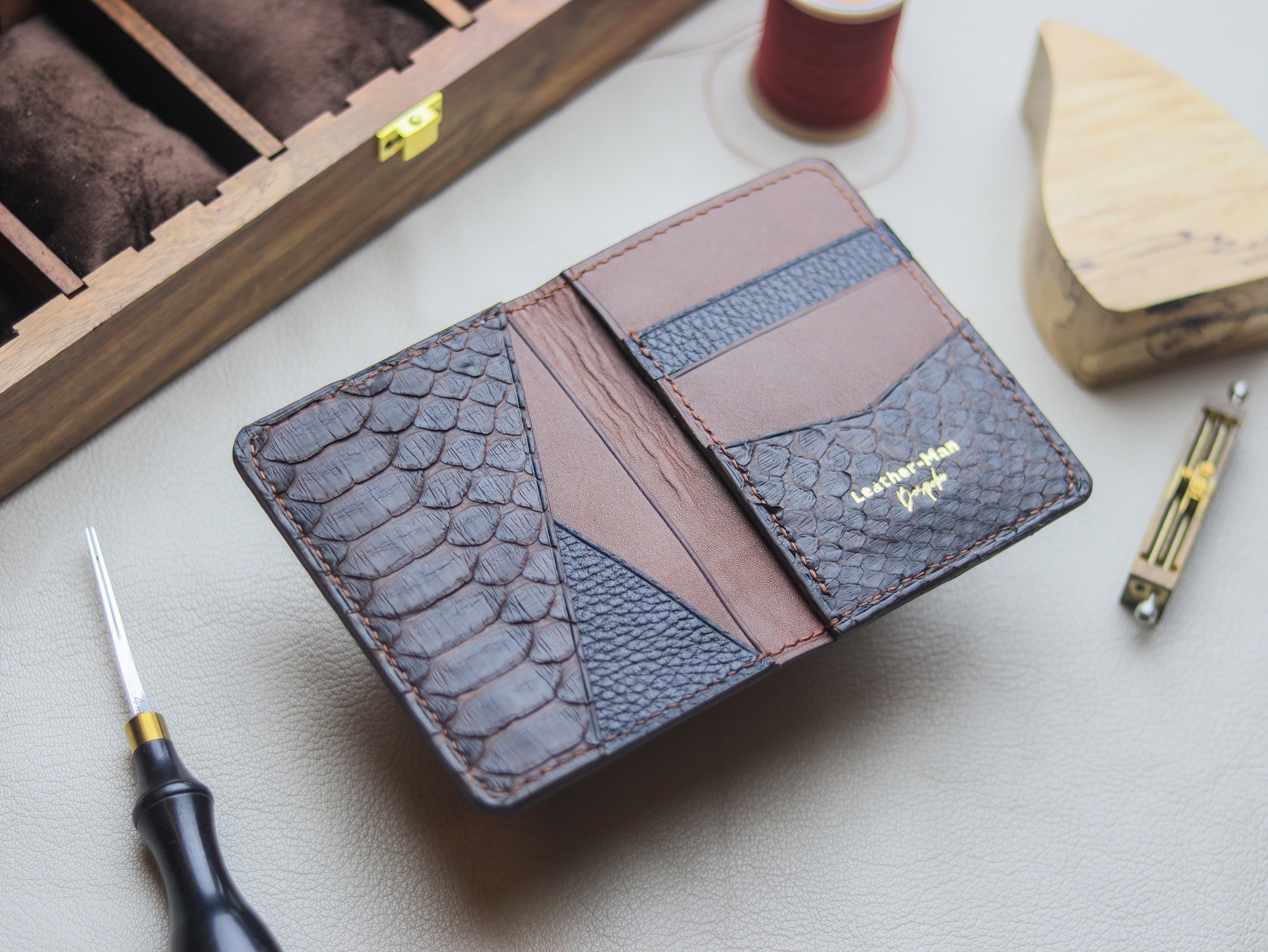 BRIXTON - HICKORY BROWN PYTHON SKIN